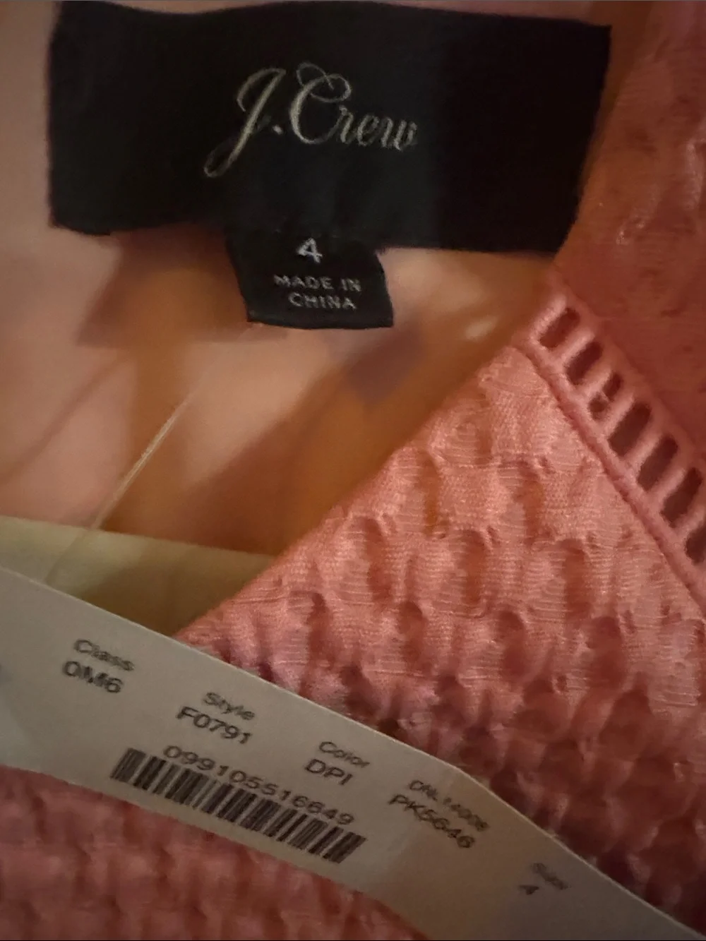 J. Crew Sleeveless Pink Textured Sheath Dress